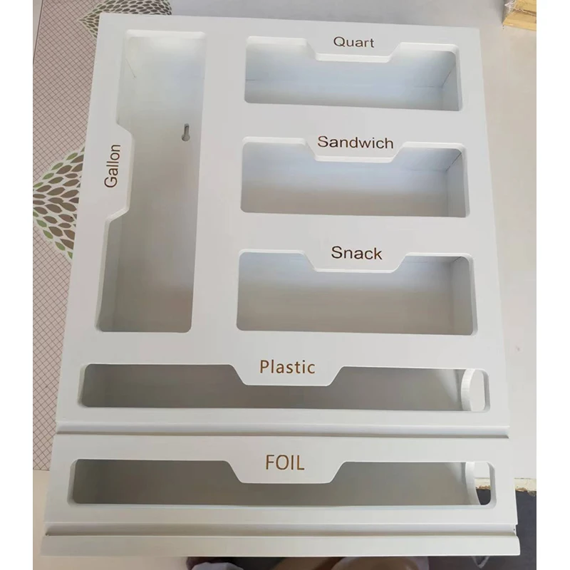 Amazon Best Selling Bamboo Ziplock Bag Storage Organizer, Bamboo Kitchen Organizer, Bamboo Drawer Organizer