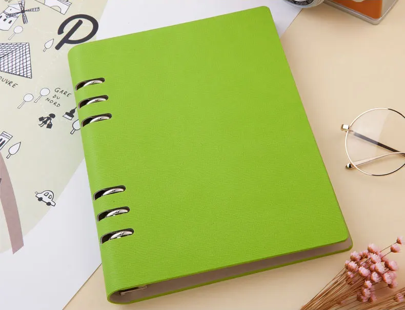 Notebook loose leaf business Notepad Korean creative A5 high grade color changing Pu suede book office  Promotional Gift