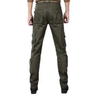new design plus size slim twill zipper mens 6 Six Front Pocket Cargo Pants man trousers