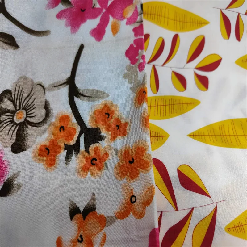 100% rayon printed viscose challis jacquard woven printing silk fabric digital stock cheap price lot roll