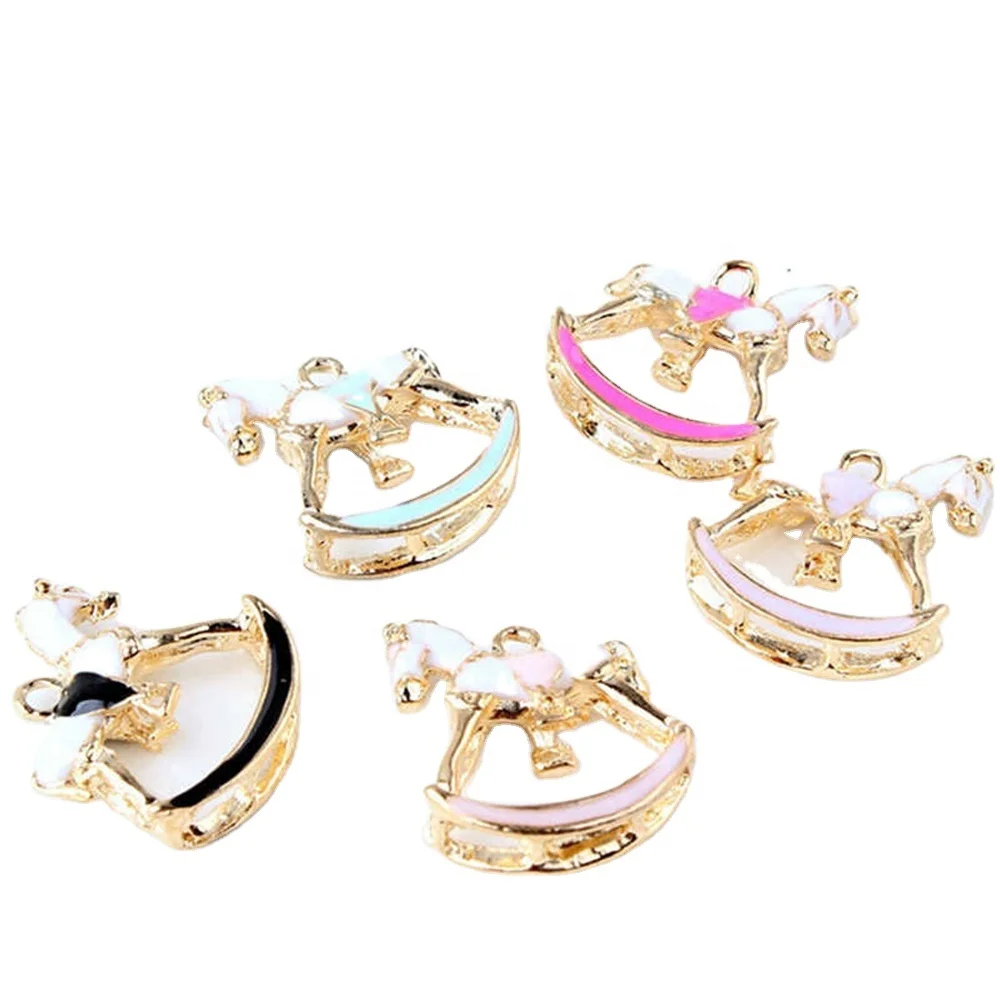 Cute Mini Muslim Islamic Enamel 3D Animal Horse Shaped Baby Pin Charms
