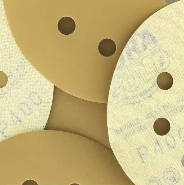 Multi-Holes Yellow Ceramic Film Hook and Loop Sanding Disc
