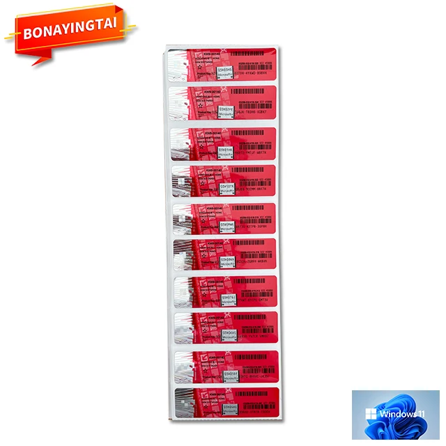 Windows 11 домашний COA стикер красного цвета последняя версия DHL Бесплатная доставка (1 комплект = 10 шт.) 100%