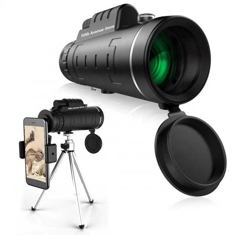 40x60 Monocular Telescope Waterproof Outdoor Telescope Zoom Optical HD Lens with Smartphone Holder & Tripod For Hunting