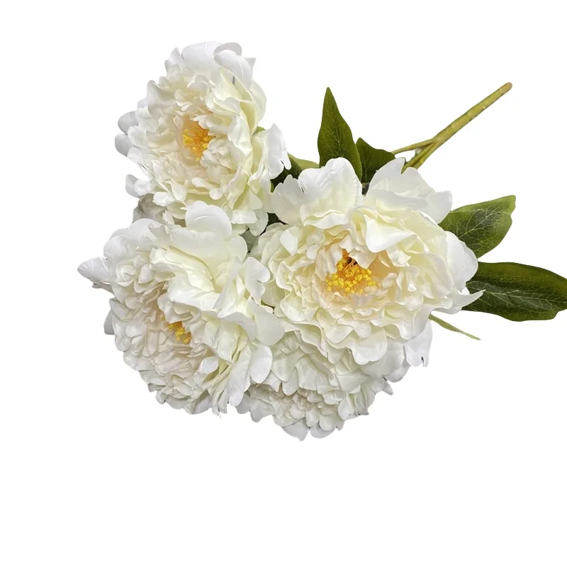 Simulation flower five head of dynamic peony Hotel Home Decoration Lotus peony artificial flower real touch latex