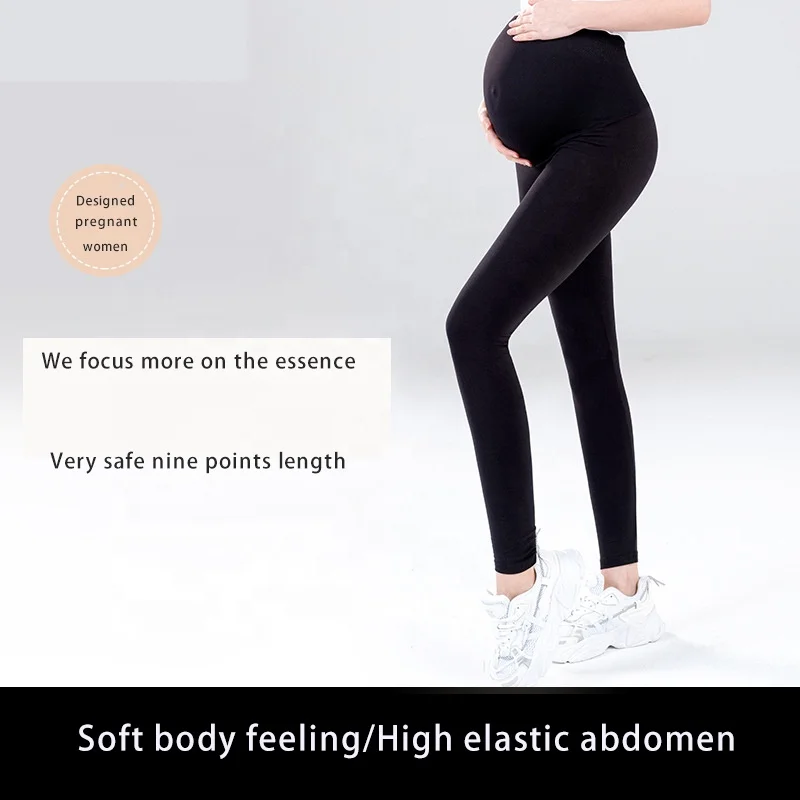 Весенне-осенние удобные хлопковые брюки для беременных эластичные облегающие леггинсы с высокой талией для беременных женщин