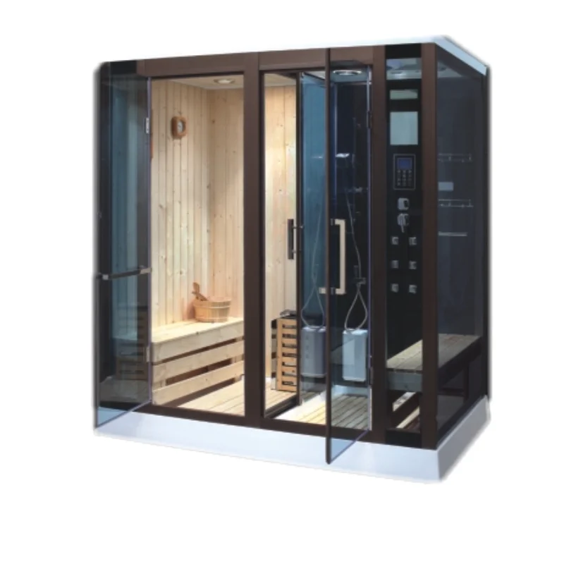 OEM China manufacture steam shower combined room sauna shower combination sauna  combo spa capsule sauna with shower for 1person