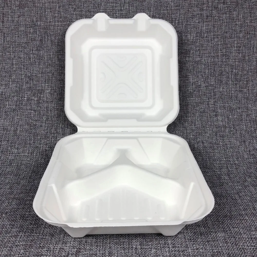 A01 Promotion 15%off biodegradable sugarcane bagasse food container compostable lunch box packaging tableware package