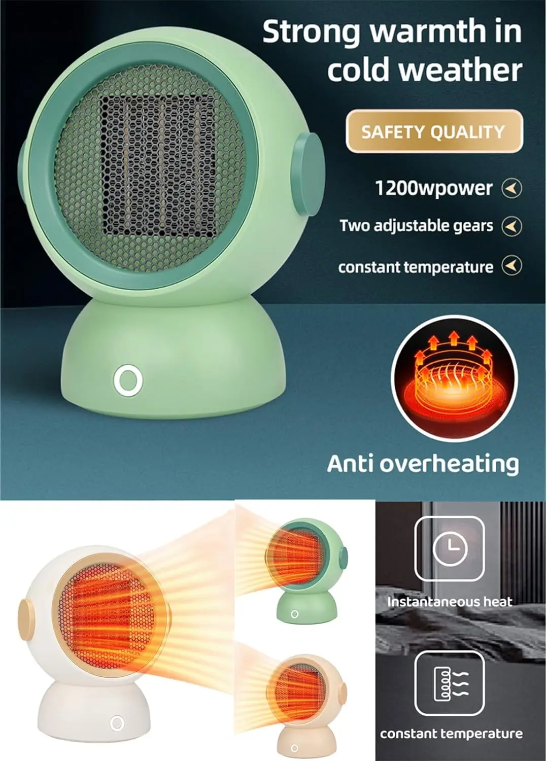 500 watt micro electric portable  mini 12 volt small warmer electric fan heater