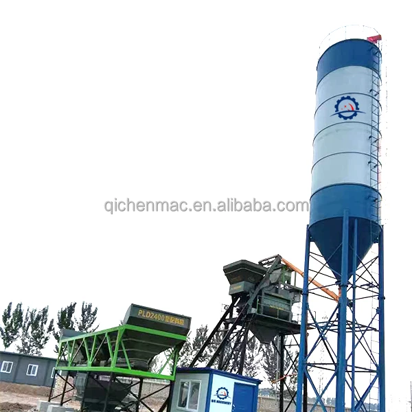 Fixed concrete mixing batching plant for sale HZS25 with 50t 100t cement silo factory price