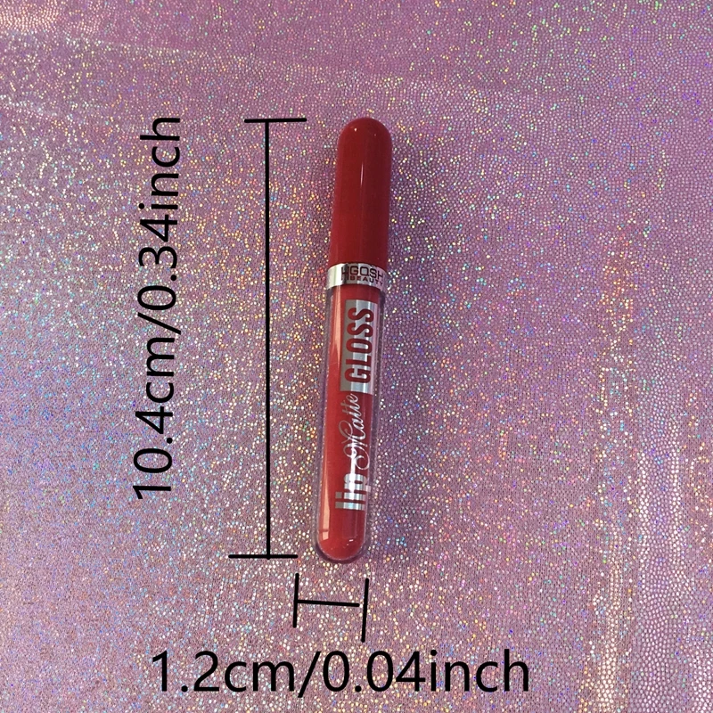 New 12 pc Sexy Red Customized Lip  gloss Cosmetics Set Display Sparkling Makeup Gifts for Girls and Women