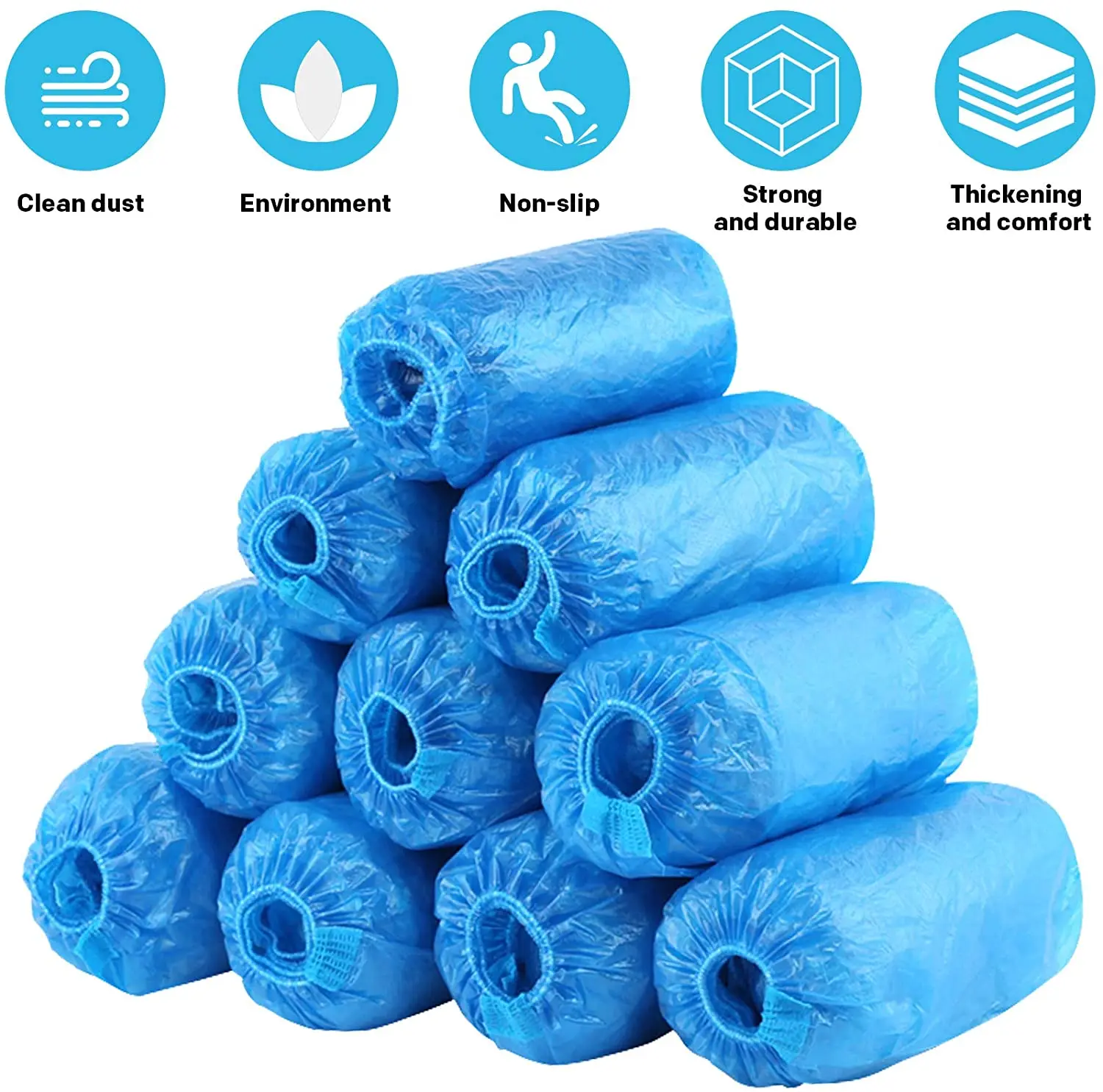 PE Shoe Cover Plastic Eco-friendly Industry Blue Care Cleanroom Protection China medical Disposable