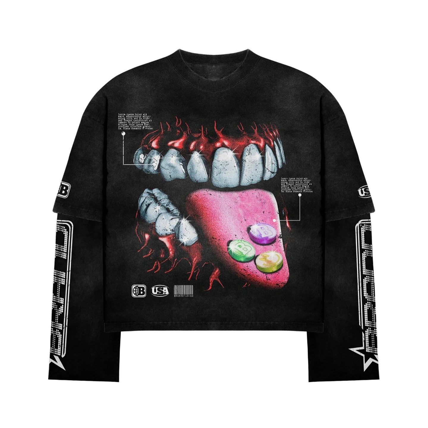 Футболка с длинным рукавом и коротким