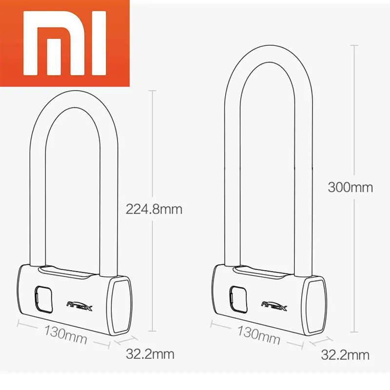 Smart Fingerprint U lock U Shape Motorcycle Fingerprint Smart Bike Lock by Xiaomi Youpin