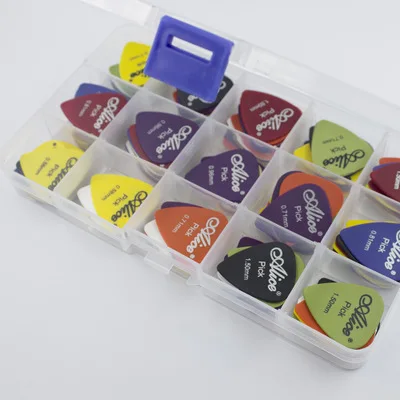 Factory Wholesale Alice 24pcs/box packaging guitar picks mixed thickness custom guitar picks