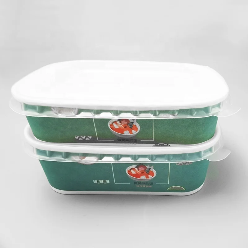 Kingwin Custom recyclable disposable biodegradable food paper box food container packaging boxes with clear lid
