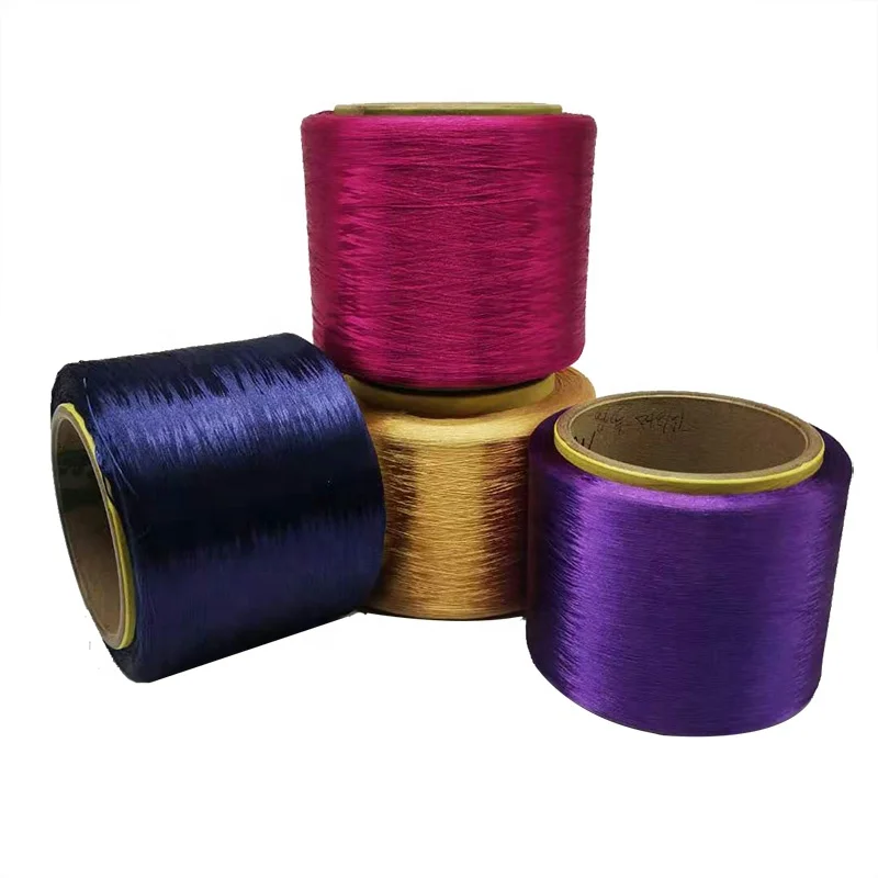  A AA grade 250D 300D polyester FDY HIM bright tribloal dyed color filament yarn for elastic