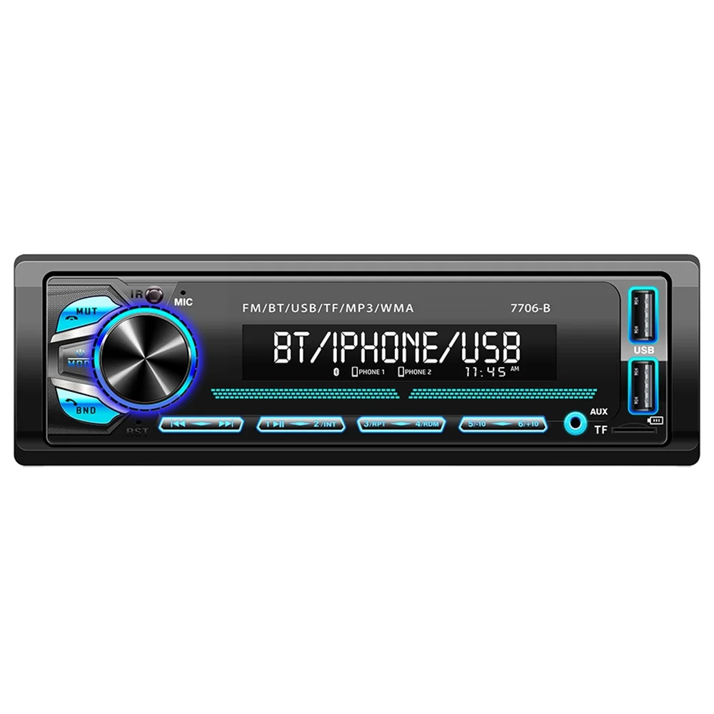 High Power Universal Single Din With Bt Stereo Auto Head Unit Car Radio 1 Din Audio Stereo  Car Radio Mp3 Player