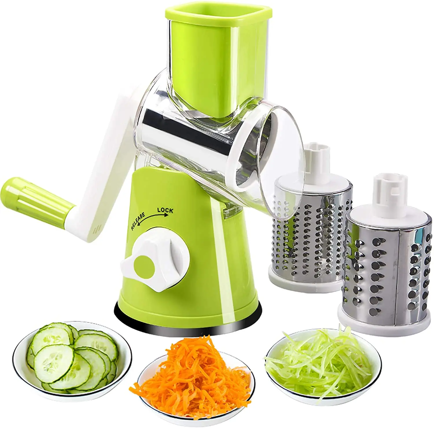 3 blades handheld cooking tool food processor shredder cheese grater kitchen shredder rotary vegetable slicer