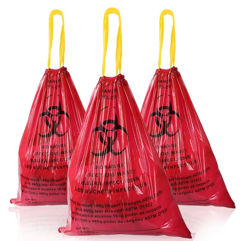 High Quality Large red autoclave medical biohazard waste bags disposal