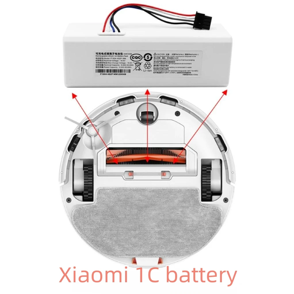 Fit For Xiaomi Robot Vacuum cleaner battery Mop 1C Mijia STYTJ01ZHM Parts of Water Tank Dustbin Battery 2600mAh P1904-4S1P-MM