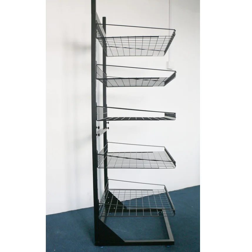  5 tier metal potato chip display stand supermarket potatoes chips