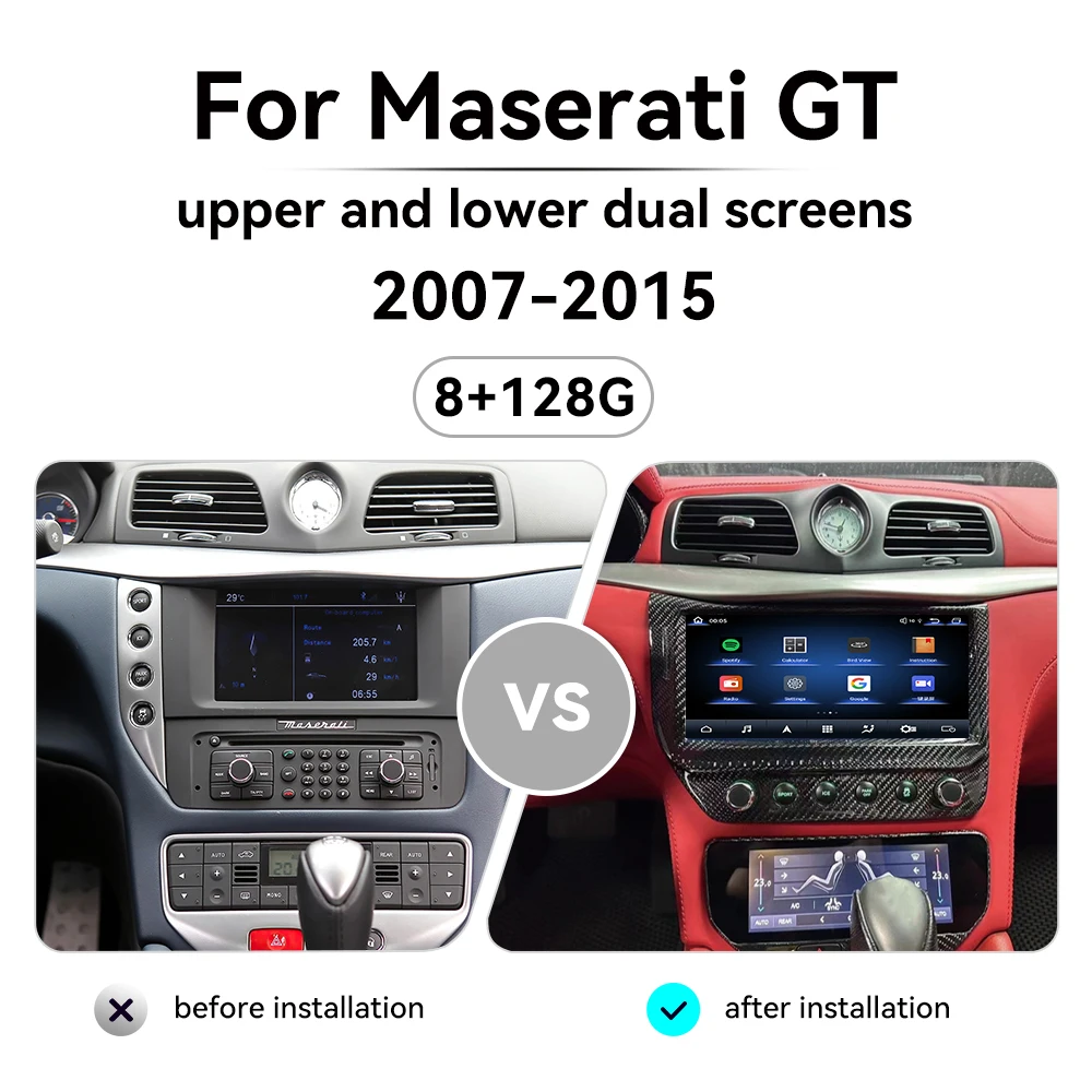 13 0 Android для Maserati GT 2013-2020 обновление до двухэкранного автомобильного мультимедийного плеера GPS-навигационное радио головное устройство Carplay