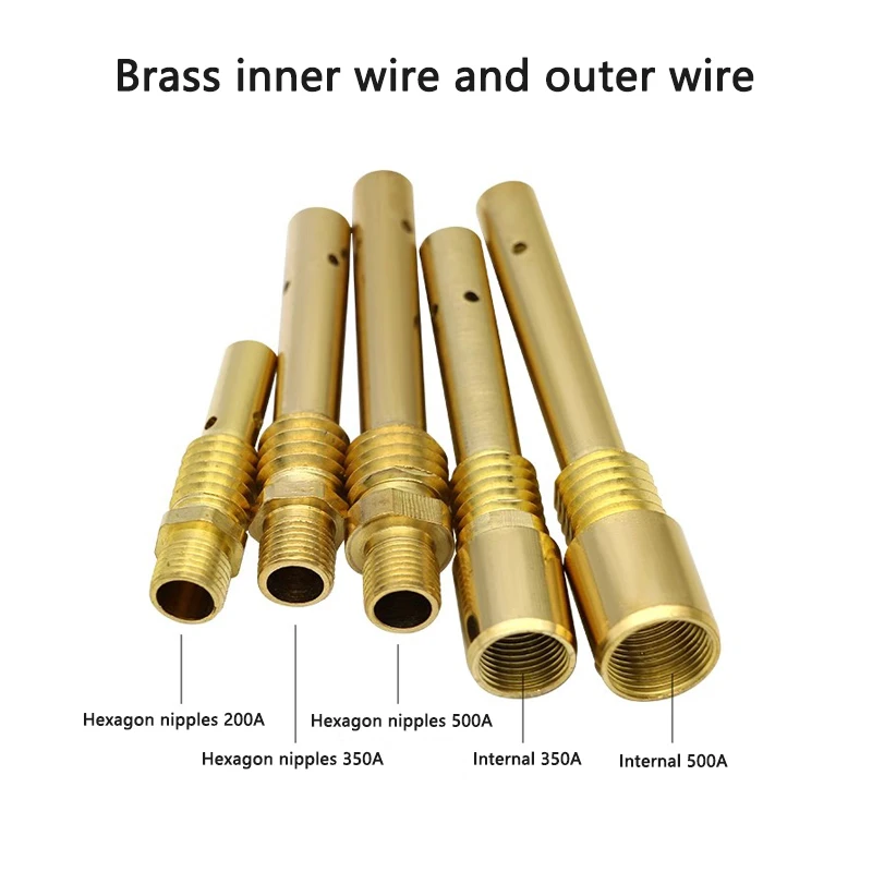 MIG welding gun accessories gas shielded welding connecting rod Pana front connector brass 350/500A contact tip