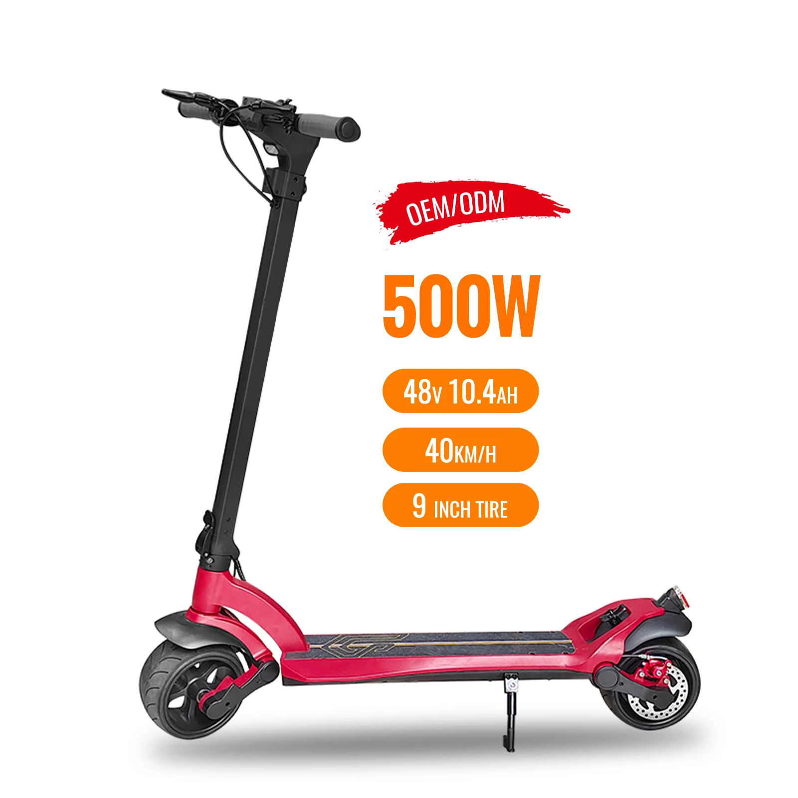 2024 Popular Red Electric Scooters 500W 48V 10.4Ah Wide Tire E Scooter With Aluminum Alloy Frame And Smart Screen Adult Escooter