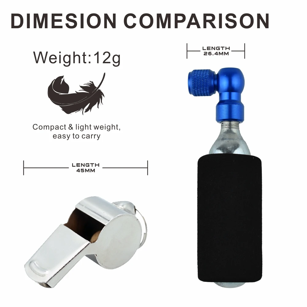Bike Tire Inflation Schrader and Presta Compatible CO2 Cartridge Inflator