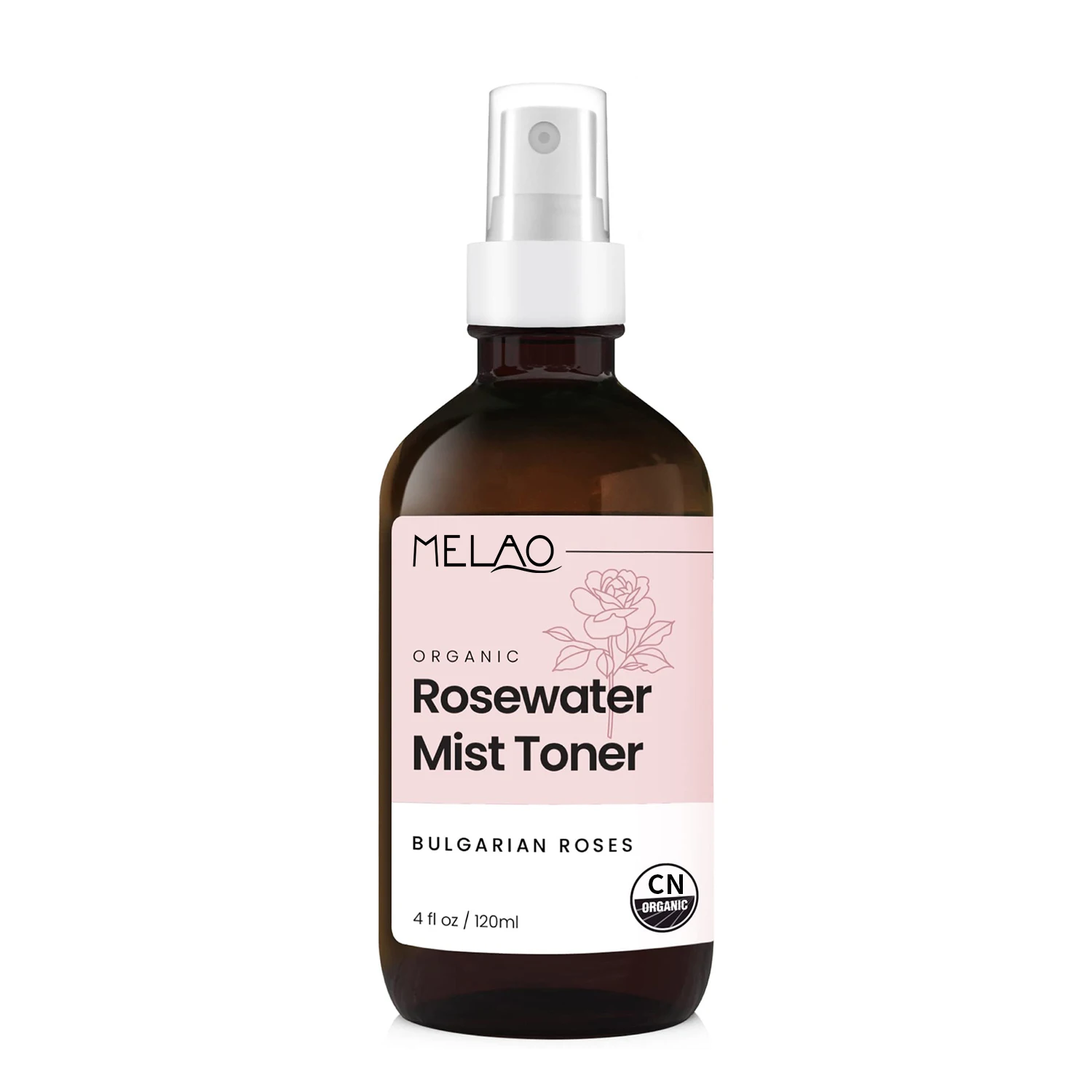 WHolesale MELAO Private Label Natural organic Rose Face Toner Moisturizing Smoothing Brightening Rose Face Toner Spray