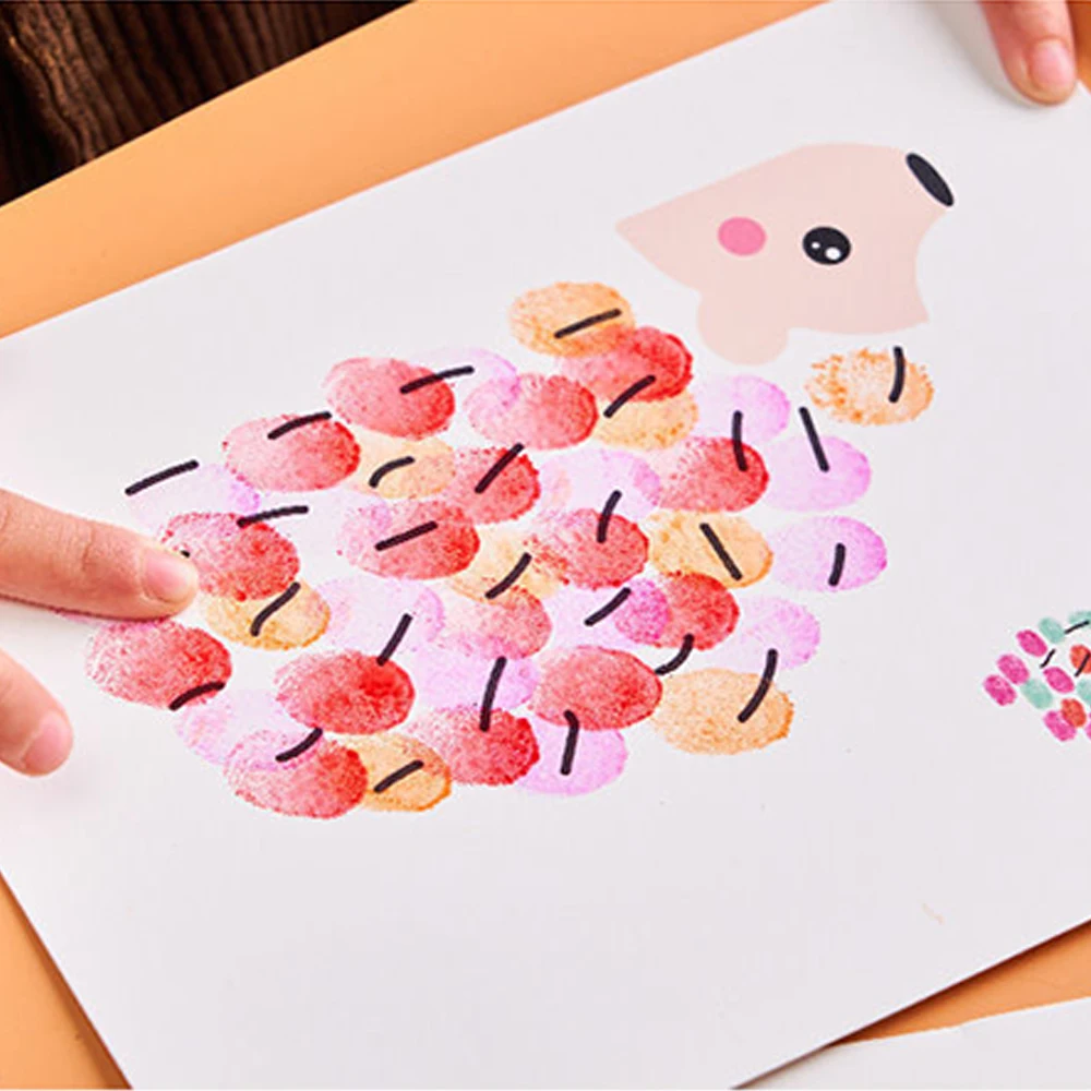 2023 Funny DIY Dot Art 5 Colors Washable Non Toxic Finger Art Painting Kit For Toddlers
