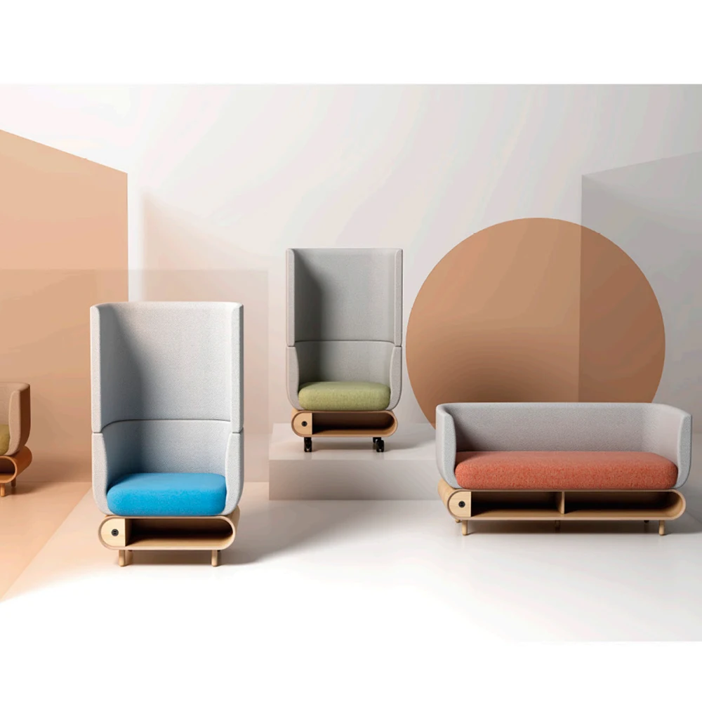 High-back Design Modern Nordic Office Divider Partition Modular Privacy Acoustic Pods High Back Sofa Furniture