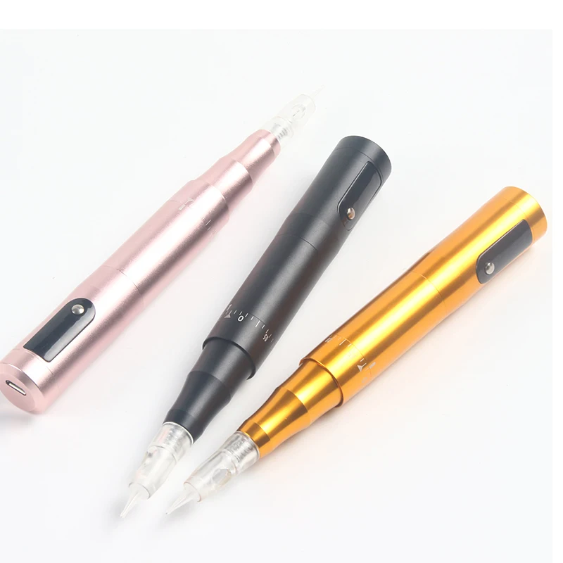 OEM wireless rotary tattoo machine 5 level digital micropigmentation permanent makeup machine with needles