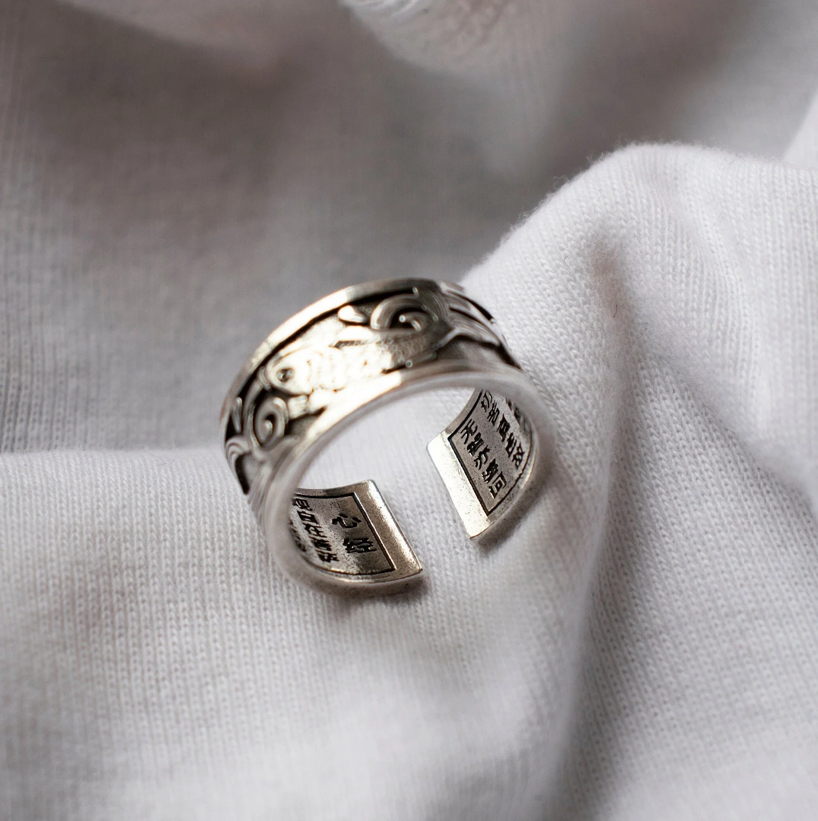 Koi Fish Open Band Style Japanese Adjustable Jewelry Open Band Rings for Her Anniversary Gift for Him Man