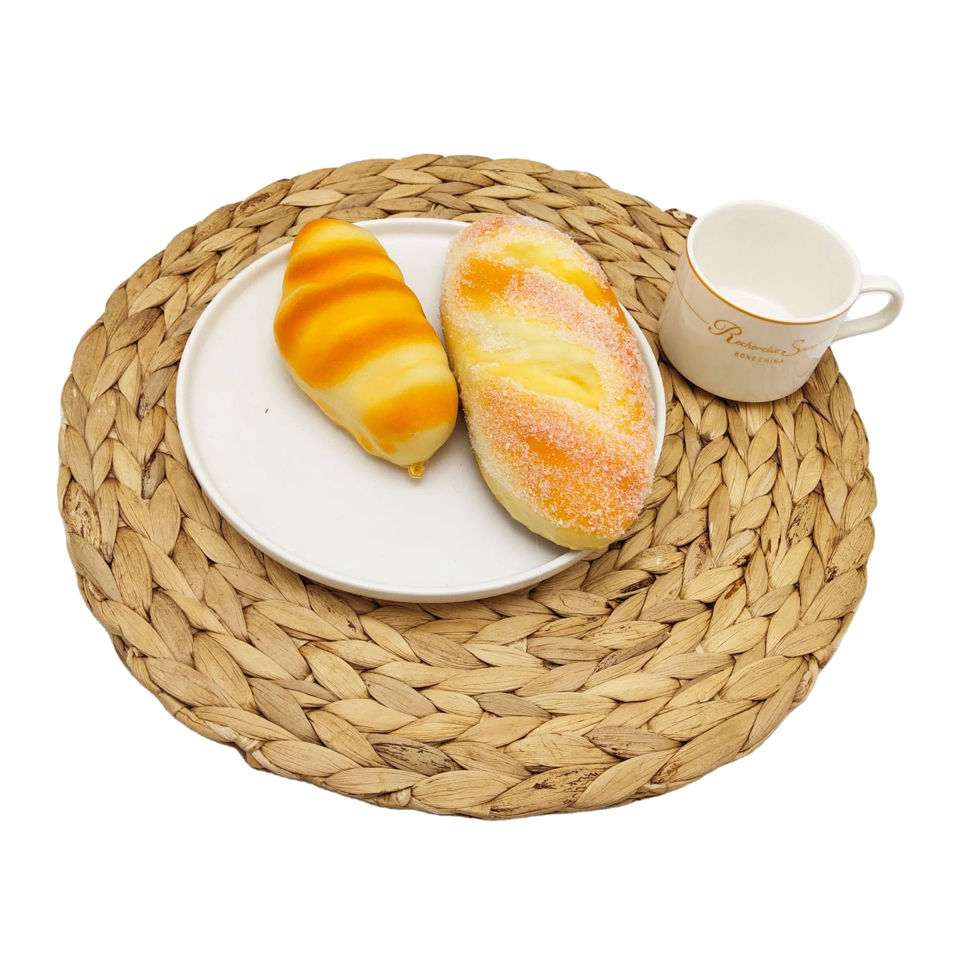 High Quality Natural Braided Round And Oval Water Hyacinth Woven Placemat