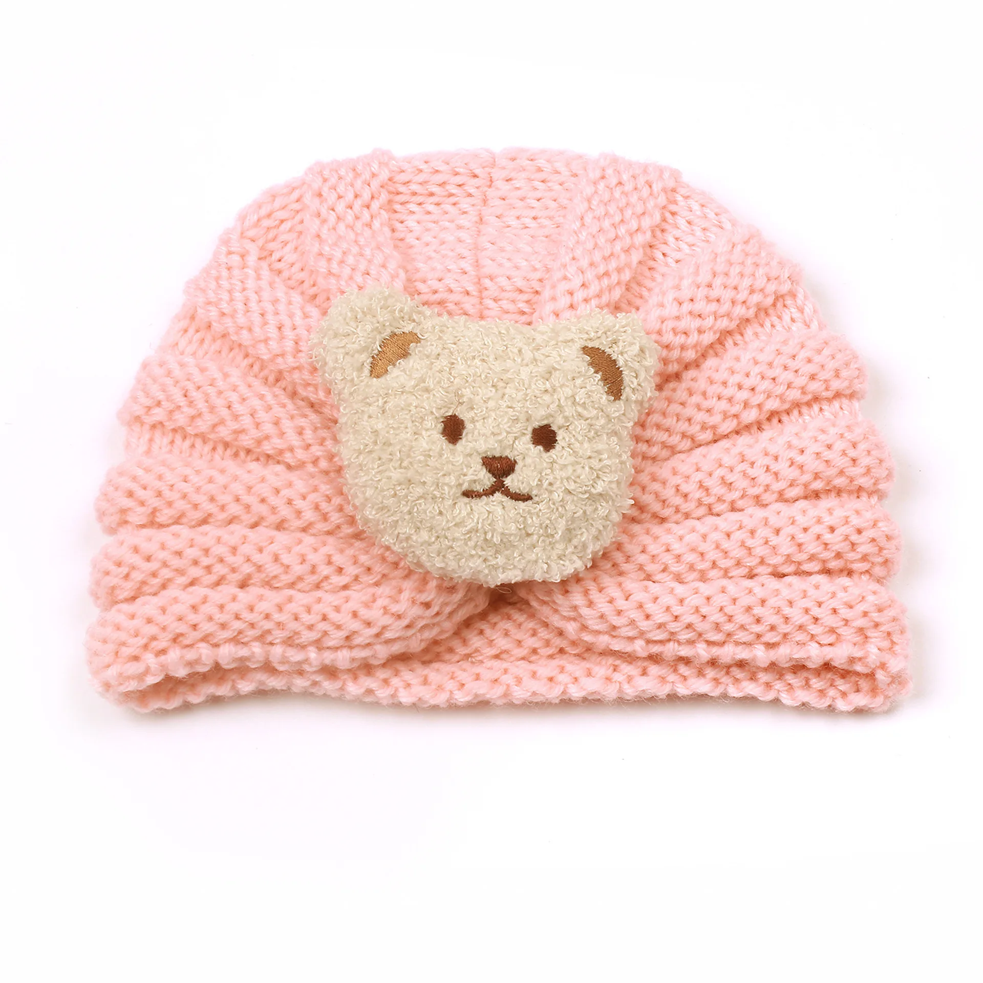 Ins new baby warm winter knit cap baby cute teddy bear wrestling headgear hat children Animal Cartoon hat