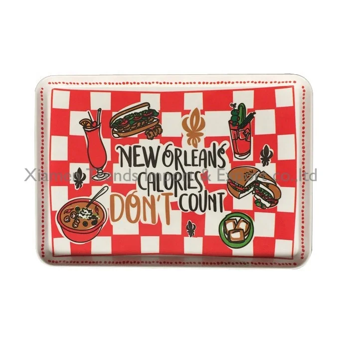 New Orleans calories count Rectangular OEM branded Custom print promotional melamine tray