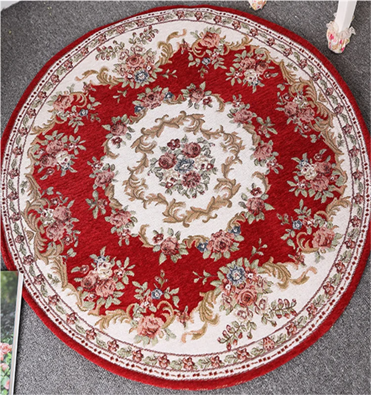 High quality 1.2m by 1.2m round european jacquard rug for bedroom