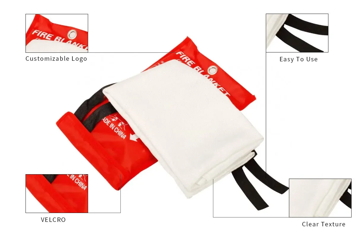 Fire Safety 550 Degree Celsius Resistant Fire Retardant 100% Fiberglass Fire Blanket For Home School Hotel Kitchen