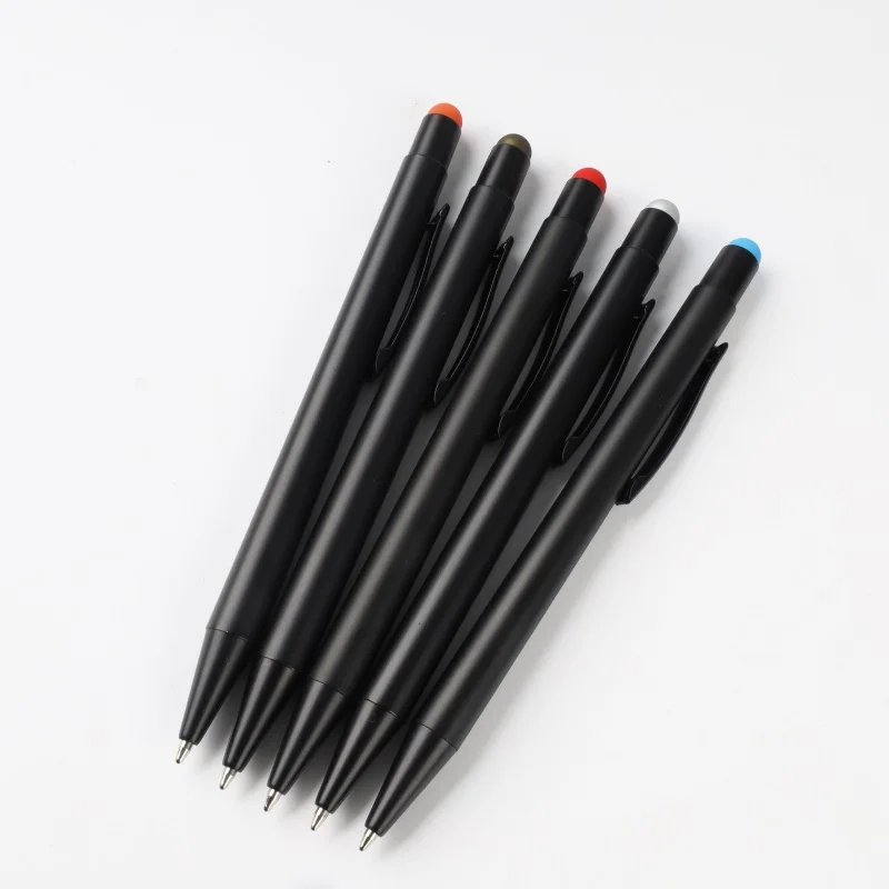 Customize logo premium promotional novelty metal stylus ball pen metal rotating ball pens