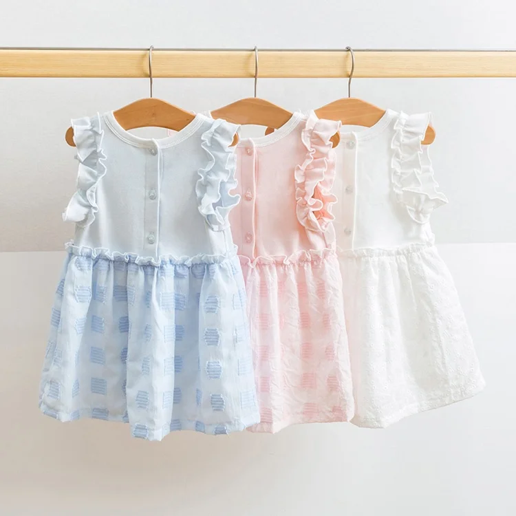 factory prices baby girl summer dresses newborn casual White baby dresses little 3 months baby new design embroidered dress