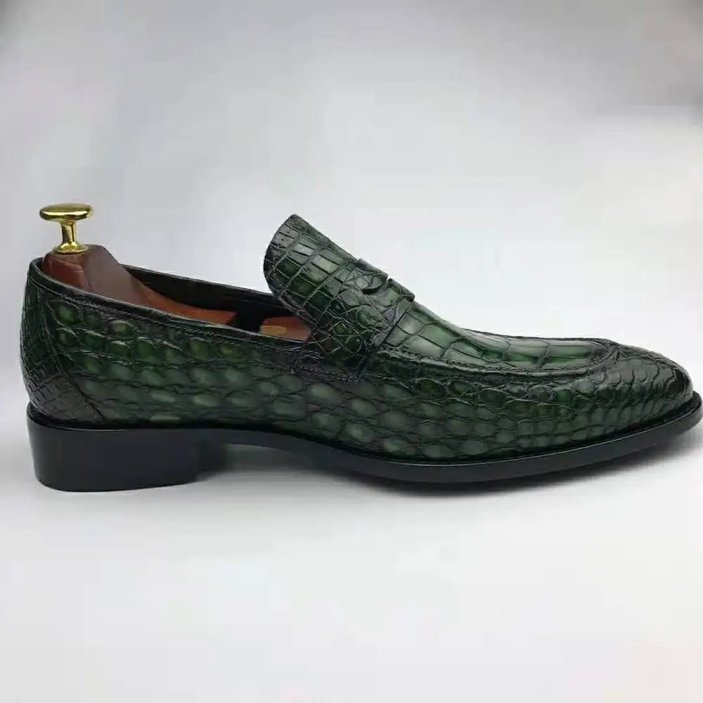 Custom Design Alligator skin Loafer Shoes Men Goodyear welt Crocodile Leather Formal Men Shoes Luxury Wedding Shoes for Men
