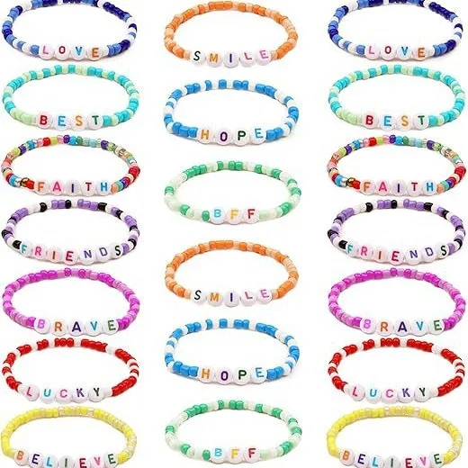 multi-piece polymer clay letter rice bead color friendship bracelet letter heart smile surf fold wear bracelet