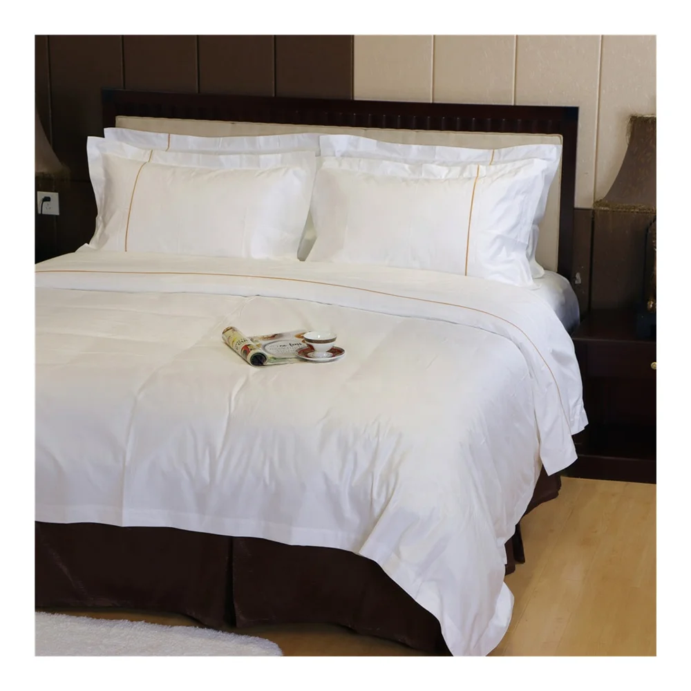 
China manufacturers High quality soft 400T 100% cotton white bed linen set hotel bed linen sheets bed linen 