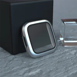 Frosted PC Tempered Glass Protector One-piece Anti Fall Watch Ptive shell Case for Fitbit Versa 2