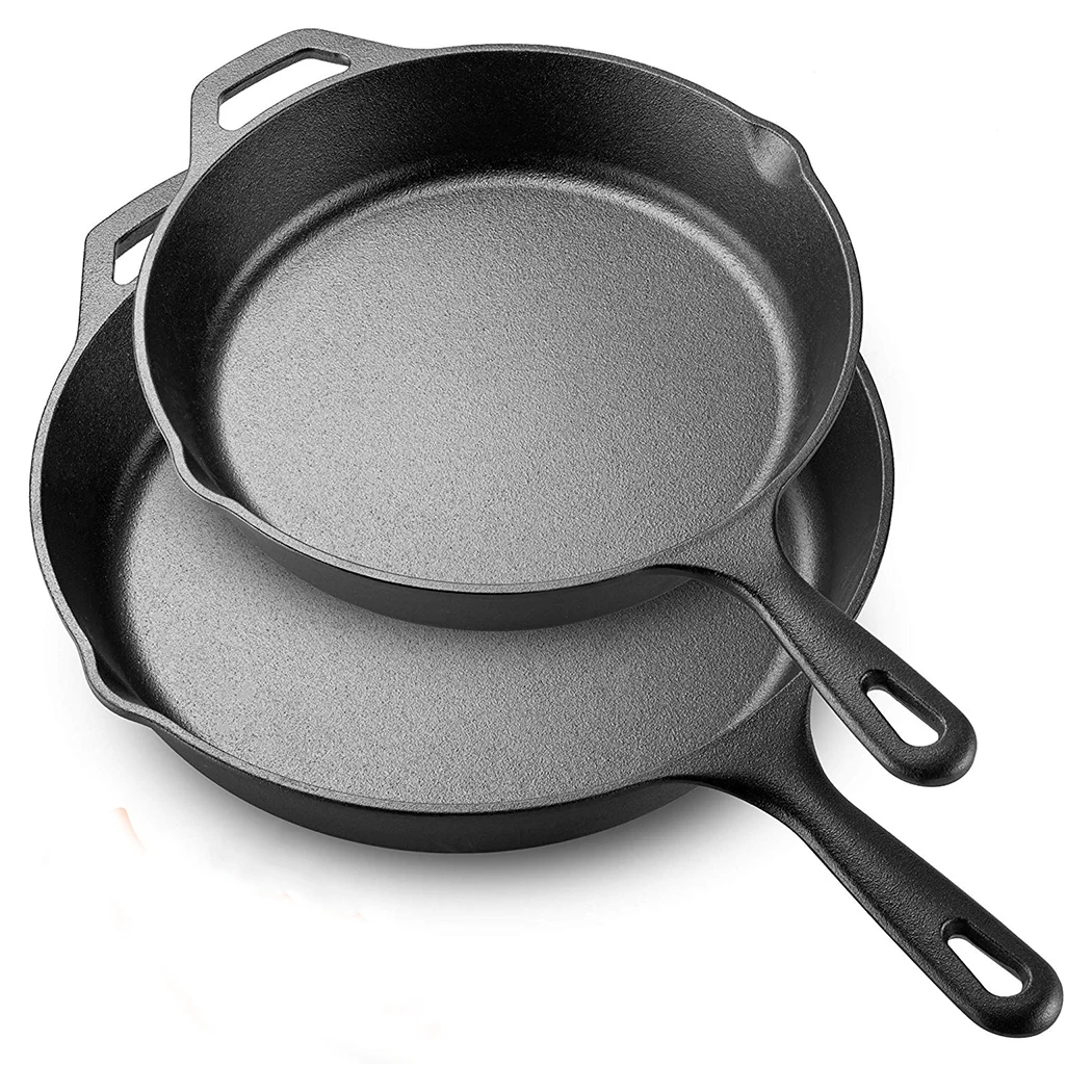 Cast iron fried egg frying pan skillet for camping