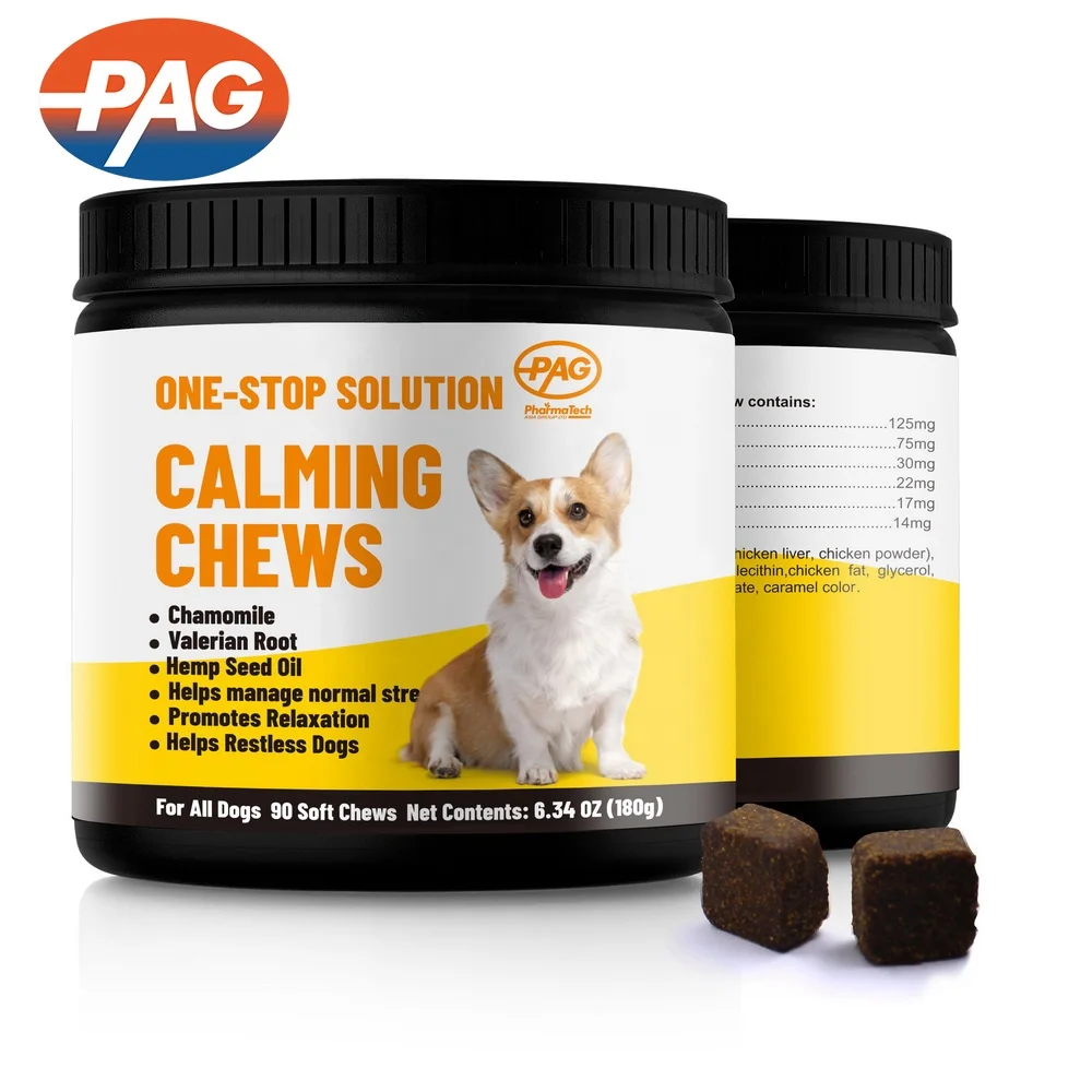 Calming Support Supplement For Dogs Anxiety Supplement Soft Chews Calming Treats For Pet Health Care Dog Vitamin Chew