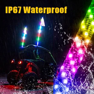 Светодиодные плетёные огни 4 фута дистанционное управление через приложение спиральный плетёный свет для внедорожников вездеходов мотовездеходов ТВ RZR светодиодная антенна танцевальный