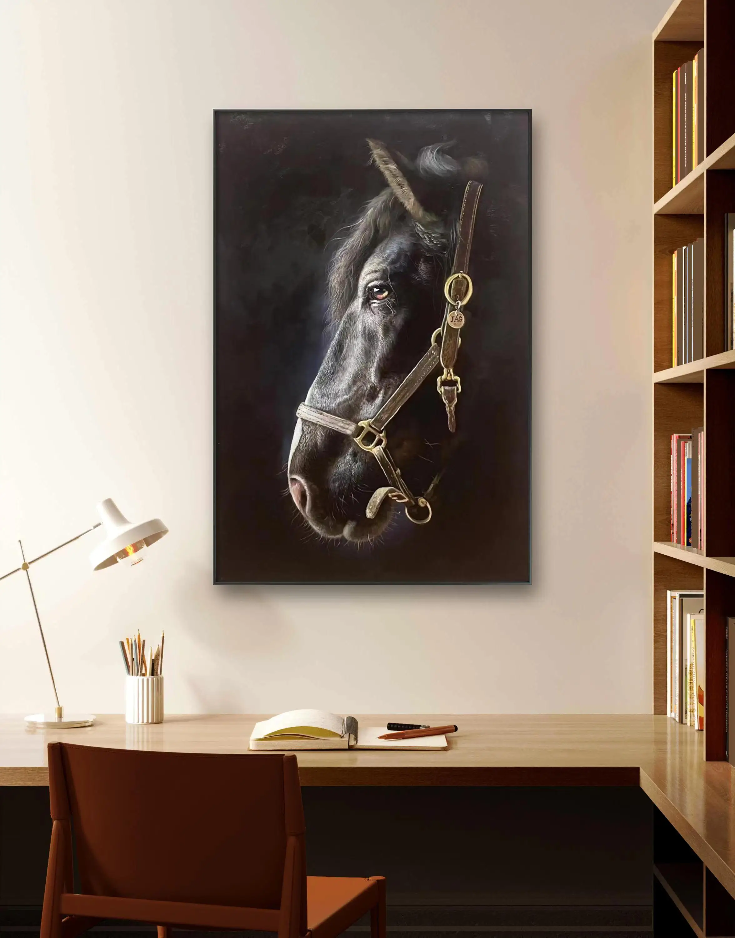 Modern custom handmade painting animal fine horse home wall art decor oil painting from photo high quality art painting